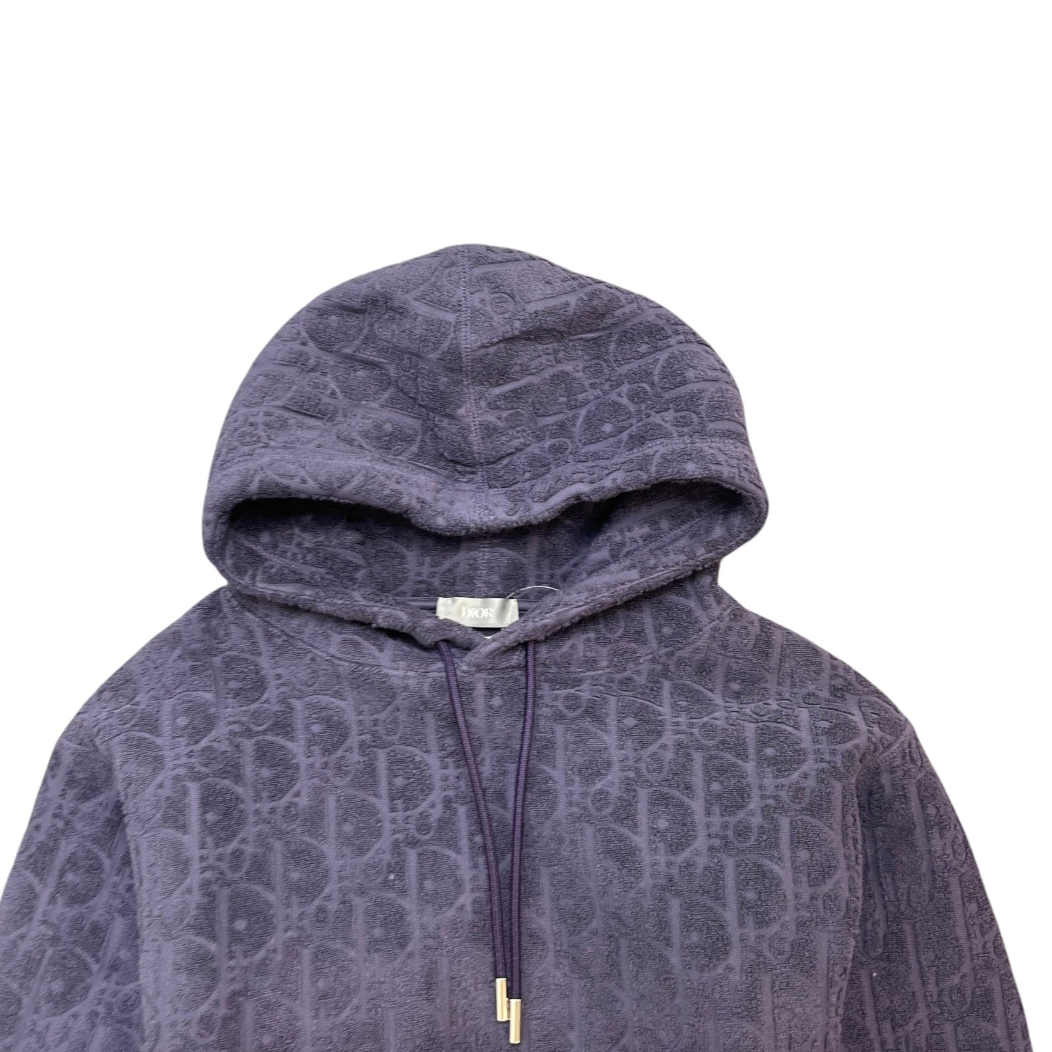 Men's Oblique Towelling Hoodie Purple Size XS - Photo 5