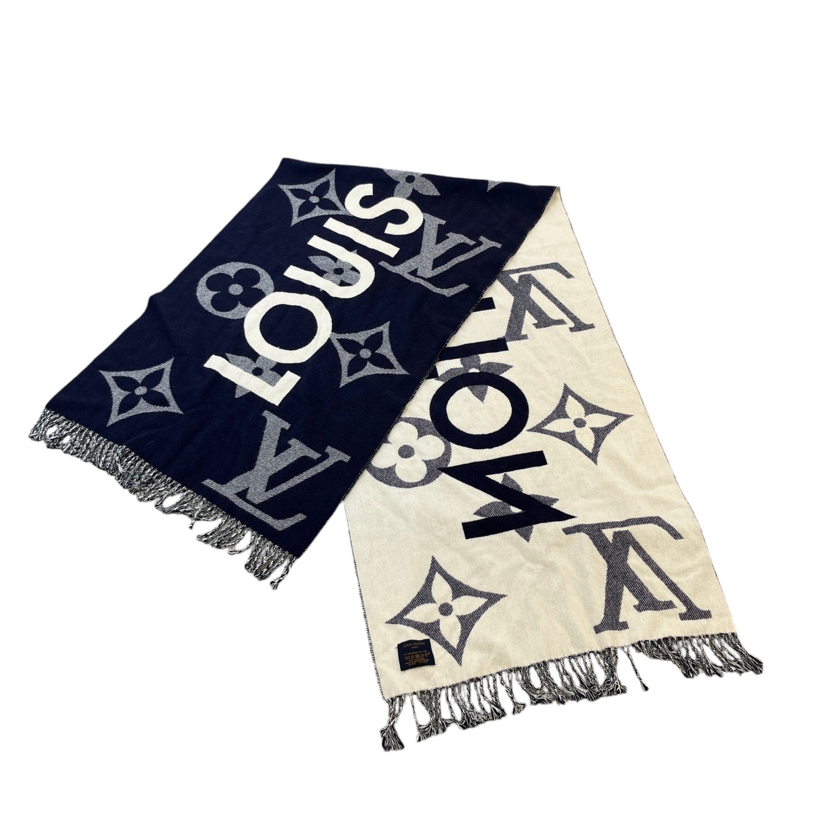 Women's All About Monogram Scarf Navy - Photo 1