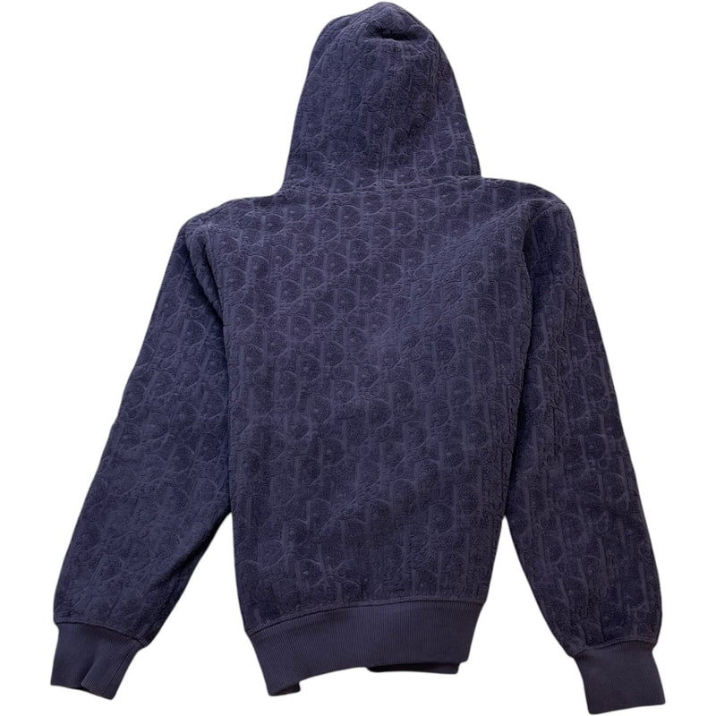 Men's Oblique Towelling Hoodie Purple Size XS