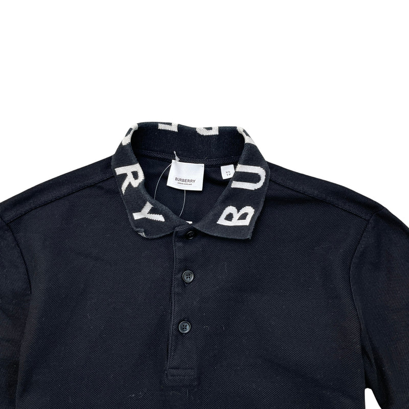 Men's Collar Logo Polo Shirt Black Size XS