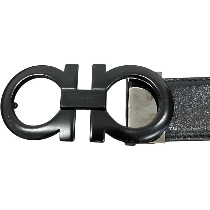 Men's Reversible Adjustable Gancini Belt Black Size Waist 32"