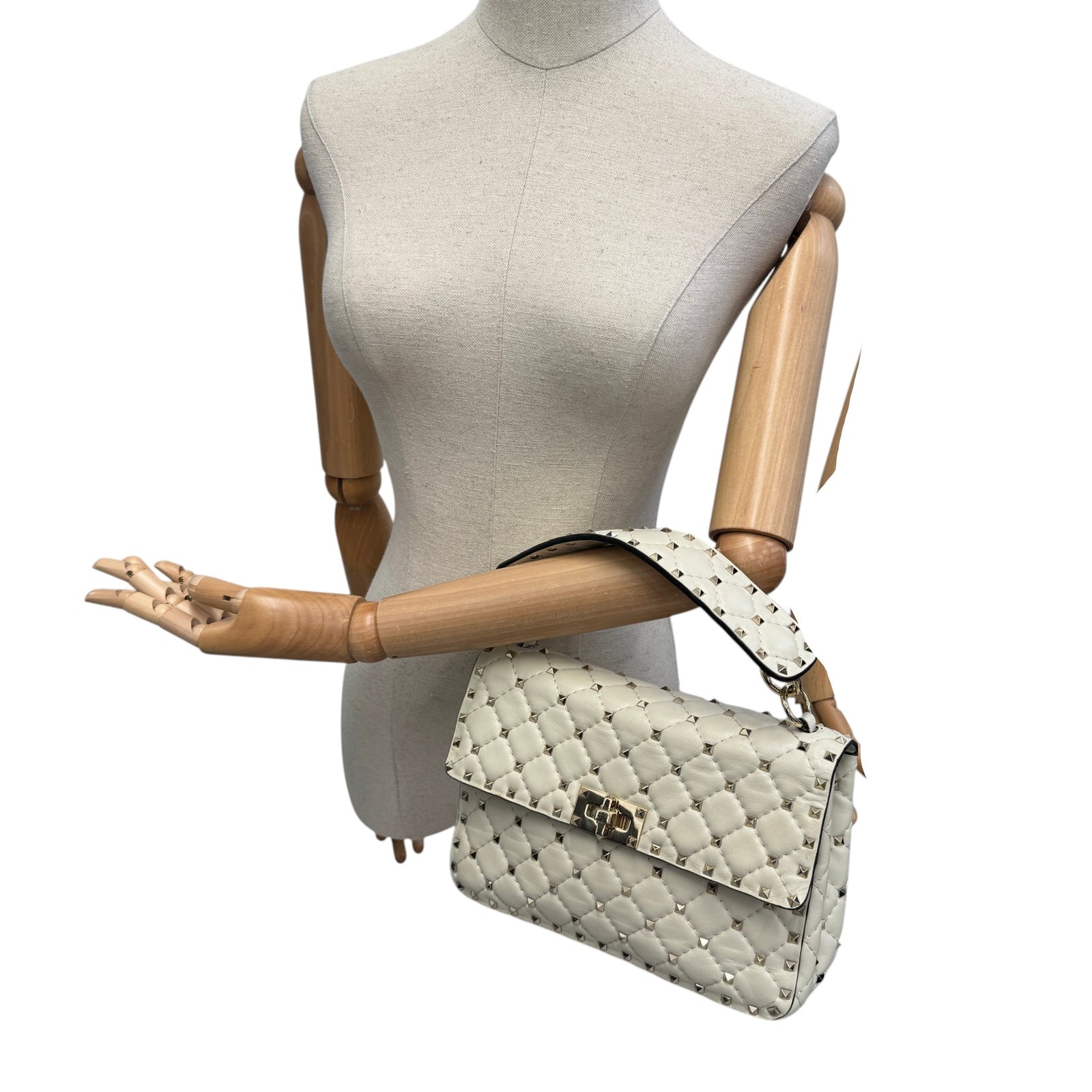 Women's Rockstud Handbag White - Photo 2
