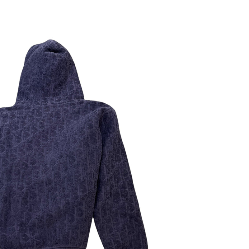 Men's Oblique Towelling Hoodie Purple Size XS