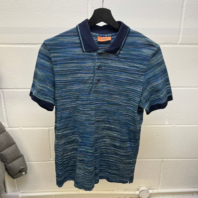 Men's Space Dyed Polo Shirt Blue Size XS