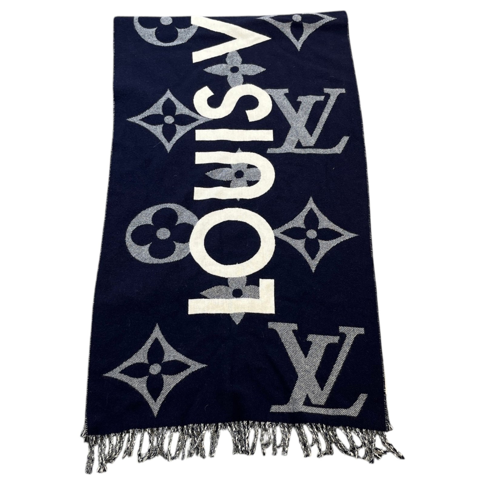 Women's All About Monogram Scarf Navy - Photo 4