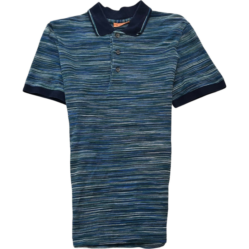 Men's Space Dyed Polo Shirt Blue Size XS