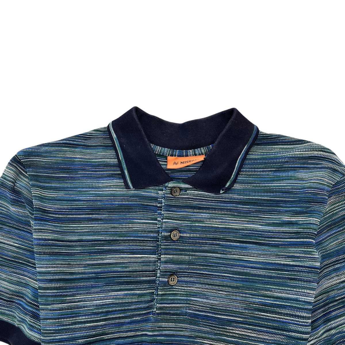 Men's Space Dyed Polo Shirt Blue Size XS - Photo 4