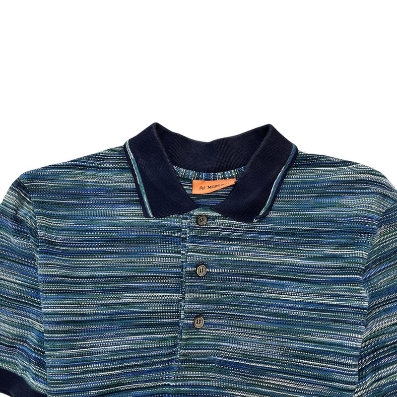 Men's Space Dyed Polo Shirt Blue Size XS