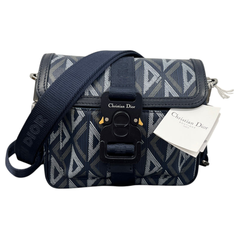 Men's Cd Diamond Wallet On Strap Bag Navy