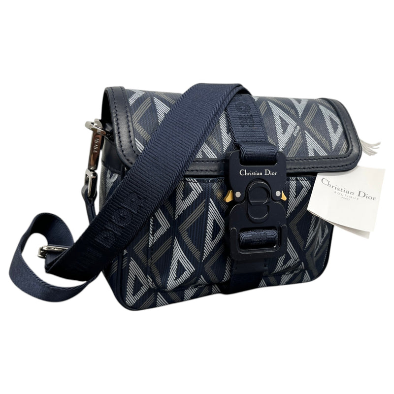 Men's Cd Diamond Wallet On Strap Bag Navy