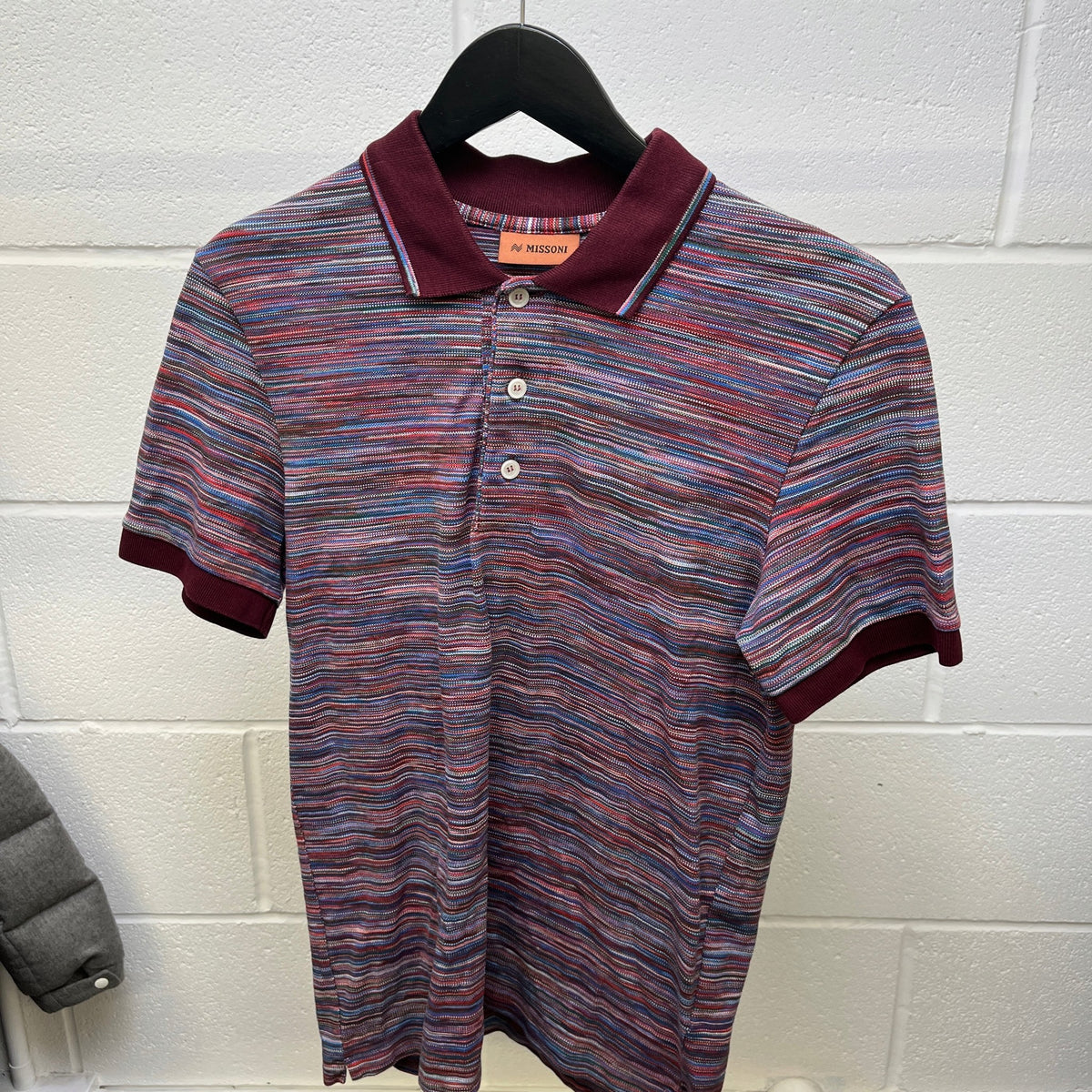 Men's Space Dyed Polo Shirt Burgundy Size XS - Photo 7