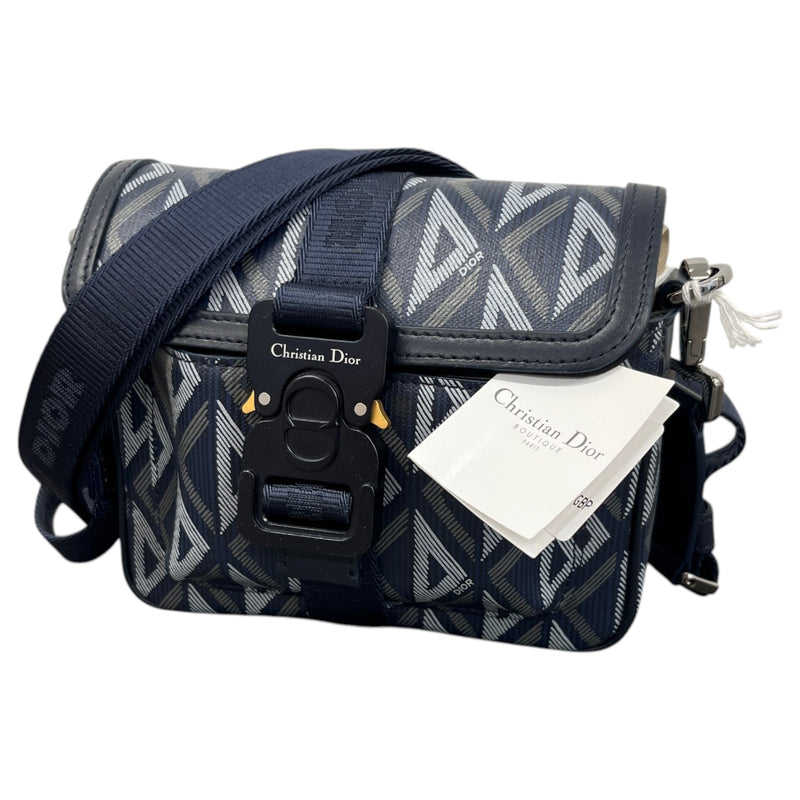 Men's Cd Diamond Wallet On Strap Bag Navy