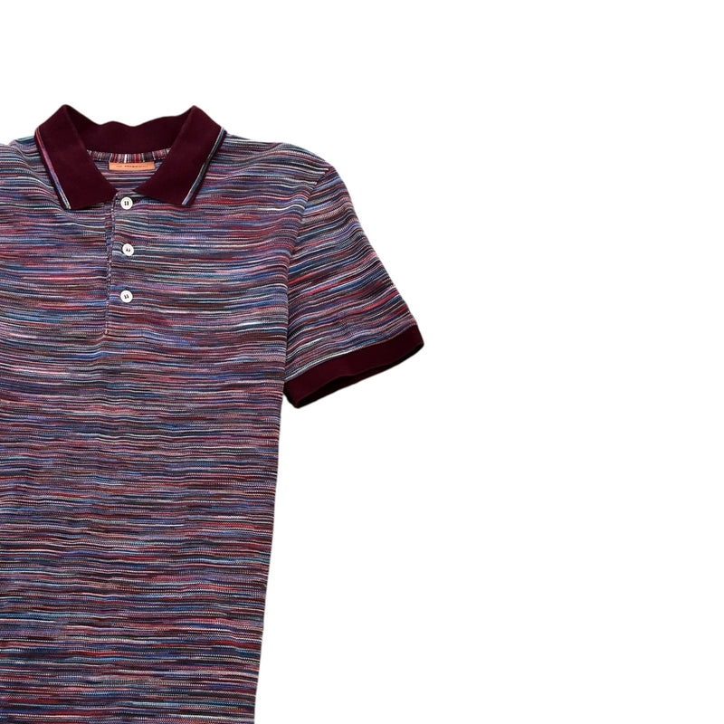 Men's Space Dyed Polo Shirt Burgundy Size XS