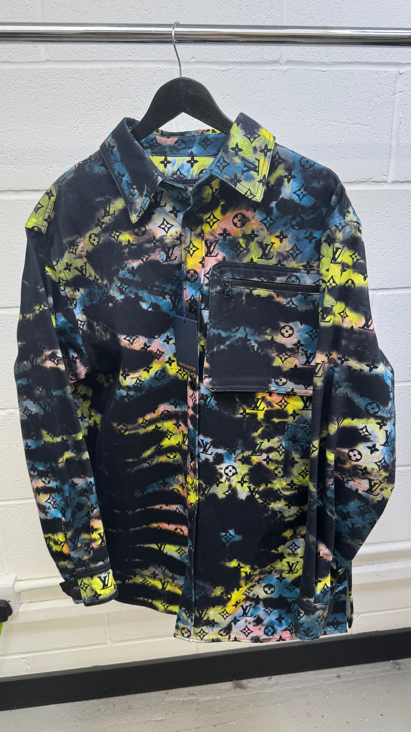 Men's Monogram Tie-Dye OverShirt Multi-Coloured Size L
