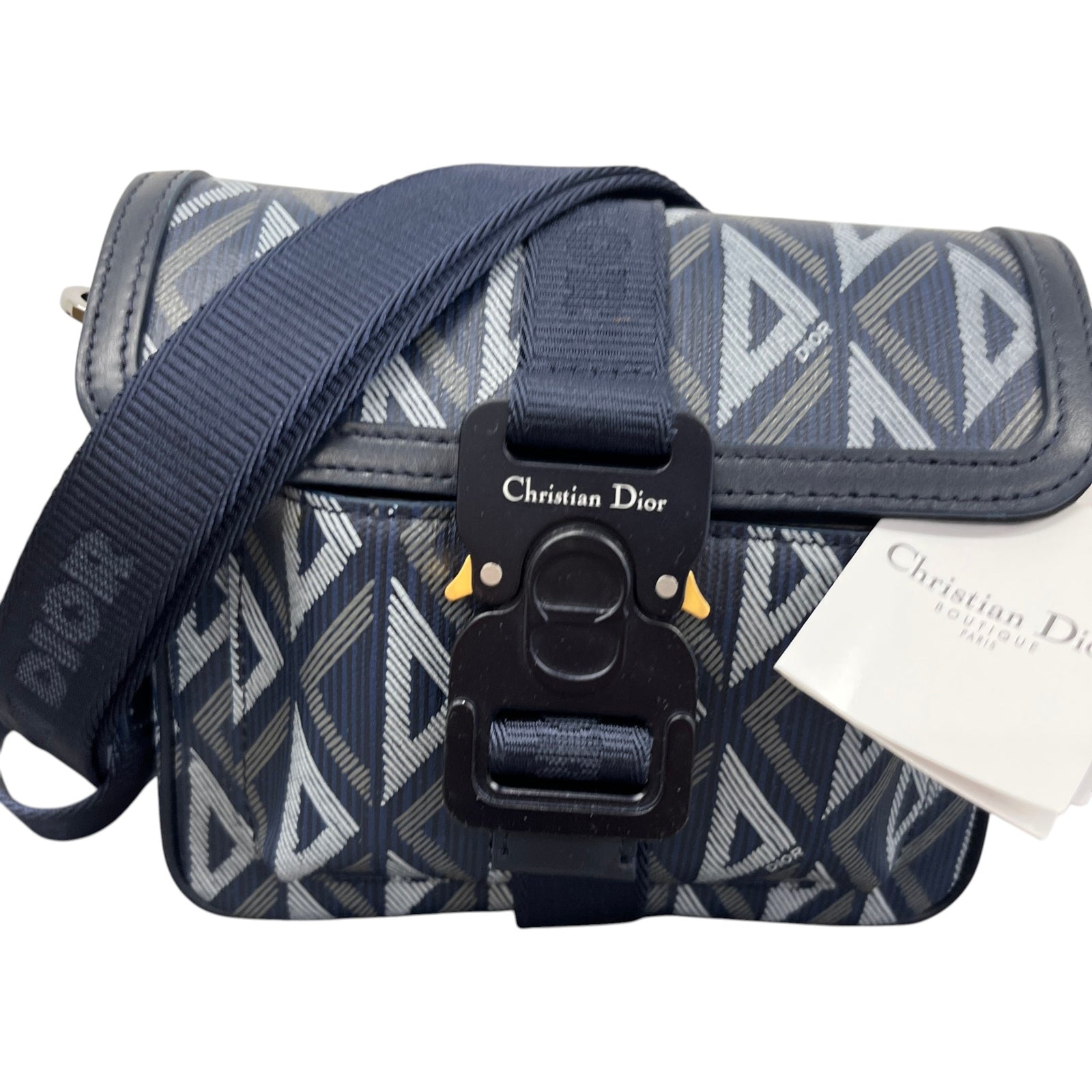 Men's Cd Diamond Wallet On Strap Bag Navy - Photo 11
