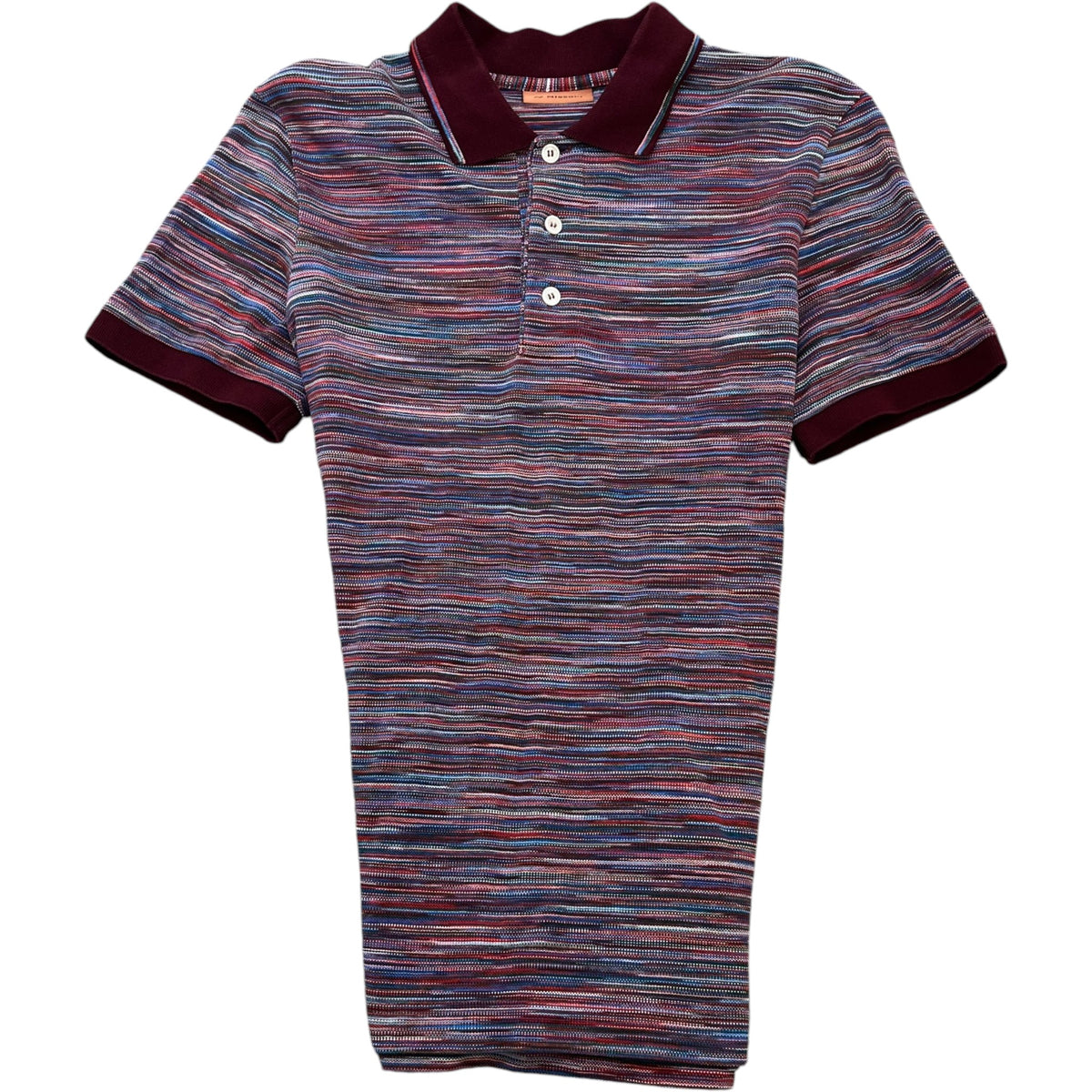 Men's Space Dyed Polo Shirt Burgundy Size XS - Photo 1
