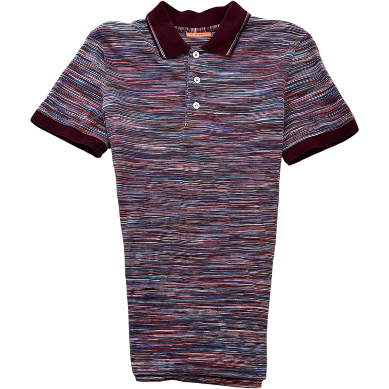 Men's Space Dyed Polo Shirt Burgundy Size XS