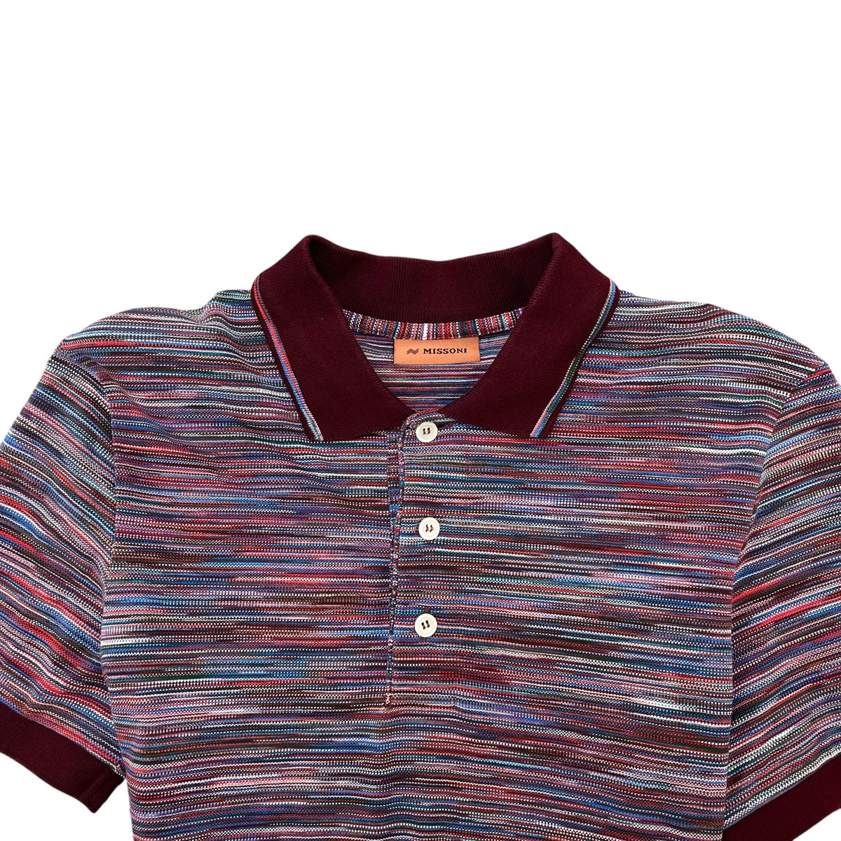 Men's Space Dyed Polo Shirt Burgundy Size XS - Photo 5