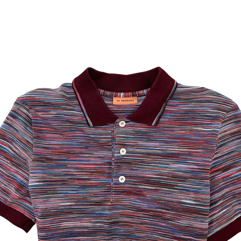 Men's Space Dyed Polo Shirt Burgundy Size XS