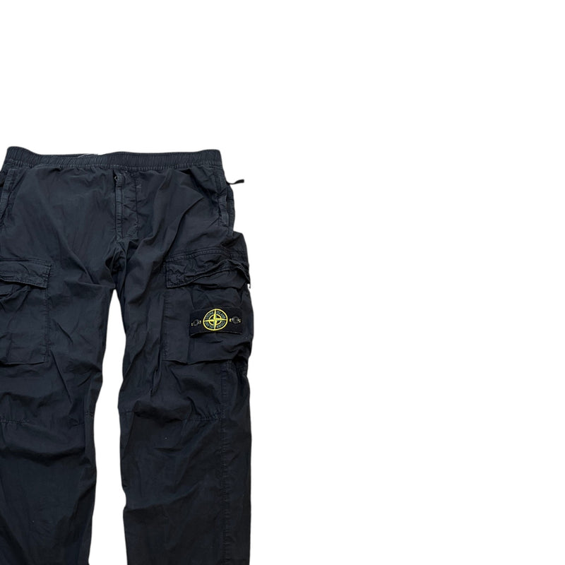 Men's Applique Logo Cargos Black Size Waist 34"