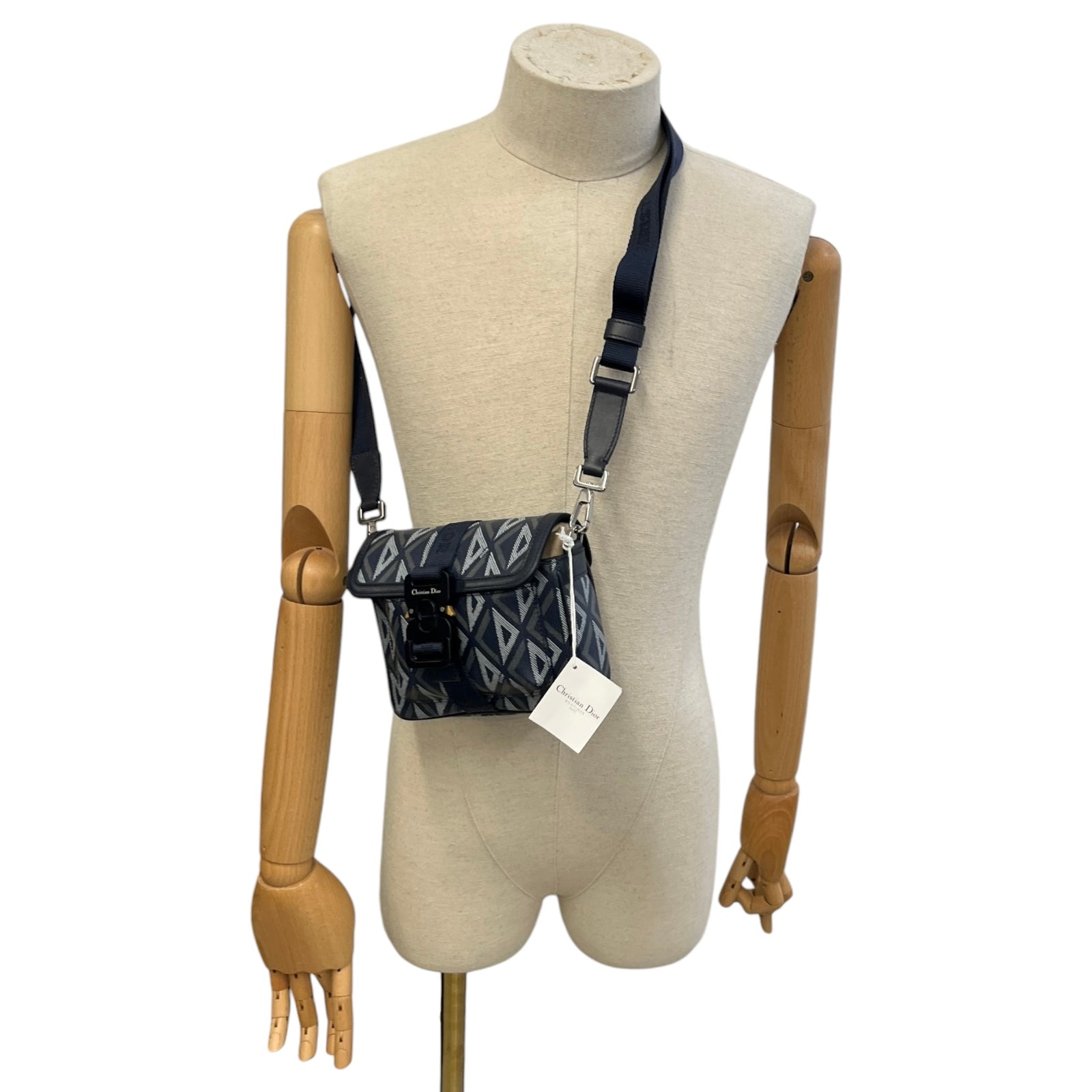 Men's Cd Diamond Wallet On Strap Bag Navy - Photo 2