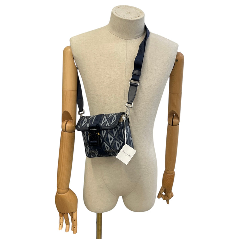 Men's Cd Diamond Wallet On Strap Bag Navy