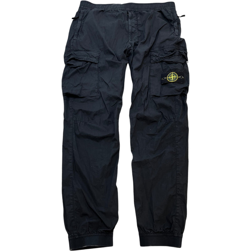 Men's Applique Logo Cargos Black Size Waist 34"