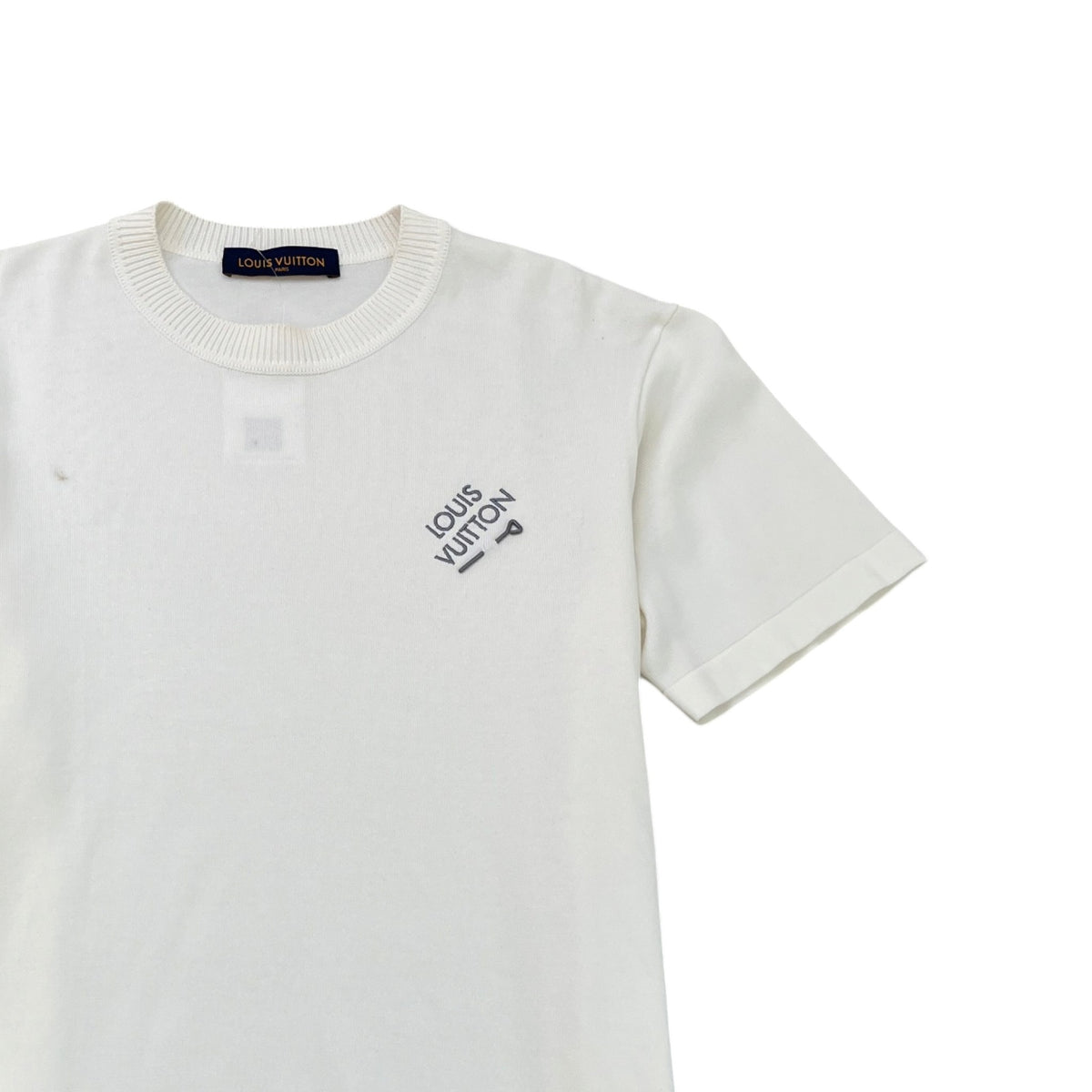 Men's Embroidered Logo T-Shirt White Size L - Photo 3