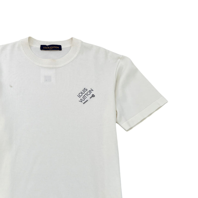 Men's Embroidered Logo T-Shirt White Size L