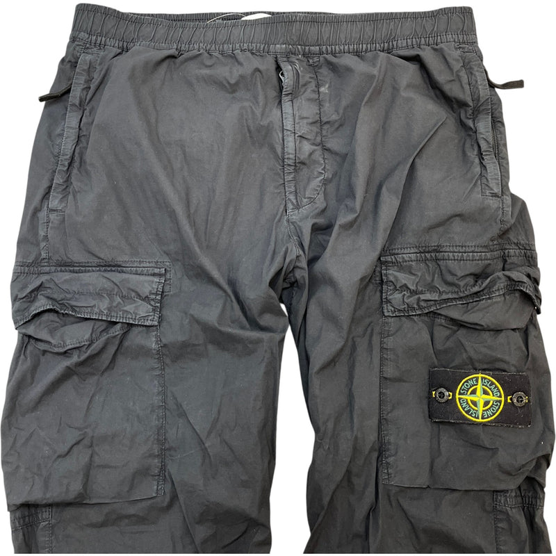 Men's Applique Logo Cargos Black Size Waist 34"