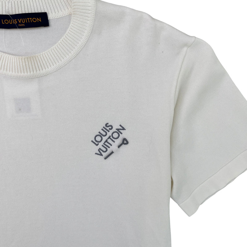 Men's Embroidered Logo T-Shirt White Size L