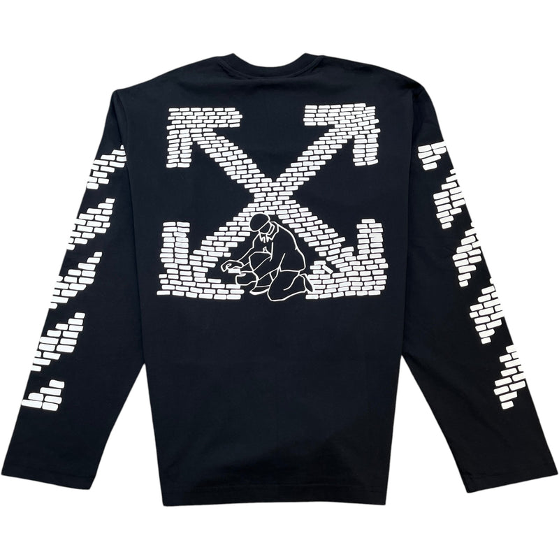 Men's Bricks Arrow Long Sleeve T-Shirt Black Size XL