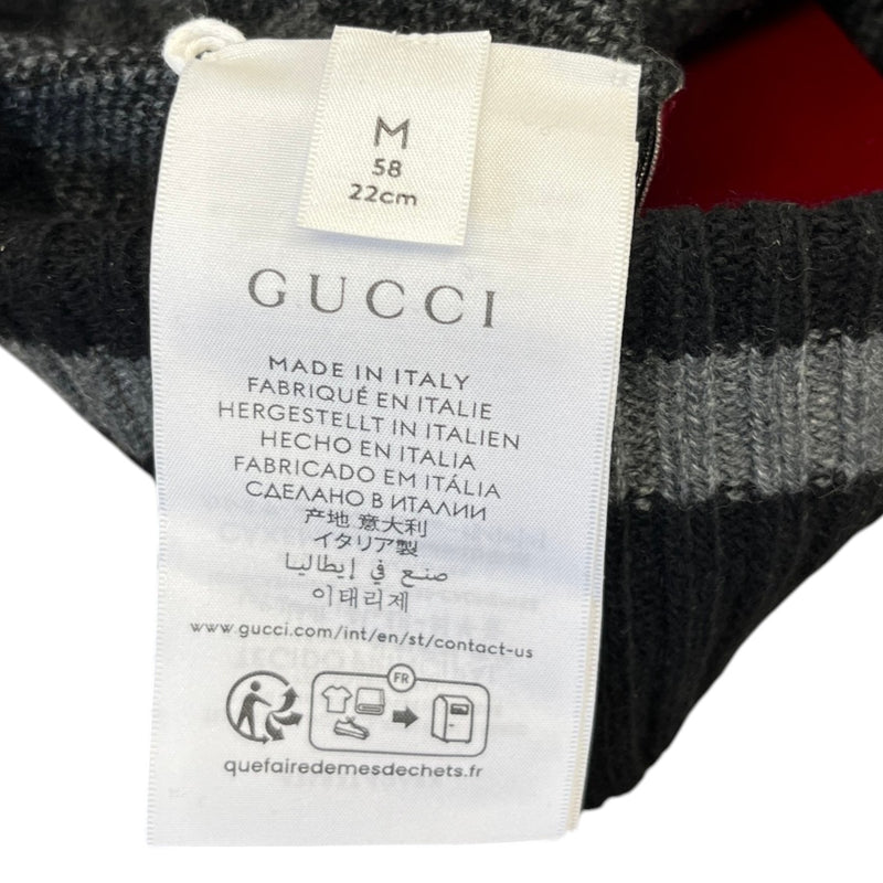 Men's Jumbo GG Knit Beanie Beanie Grey Size M