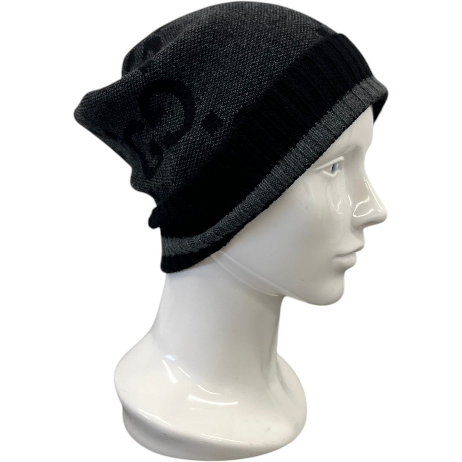 Men's Jumbo GG Knit Beanie Beanie Grey Size M - Photo 3