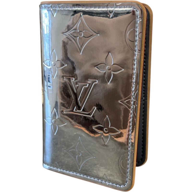 Women's Louis Vuitton Monogram Mirror Slender Pocket Organizer Card Holder Silver