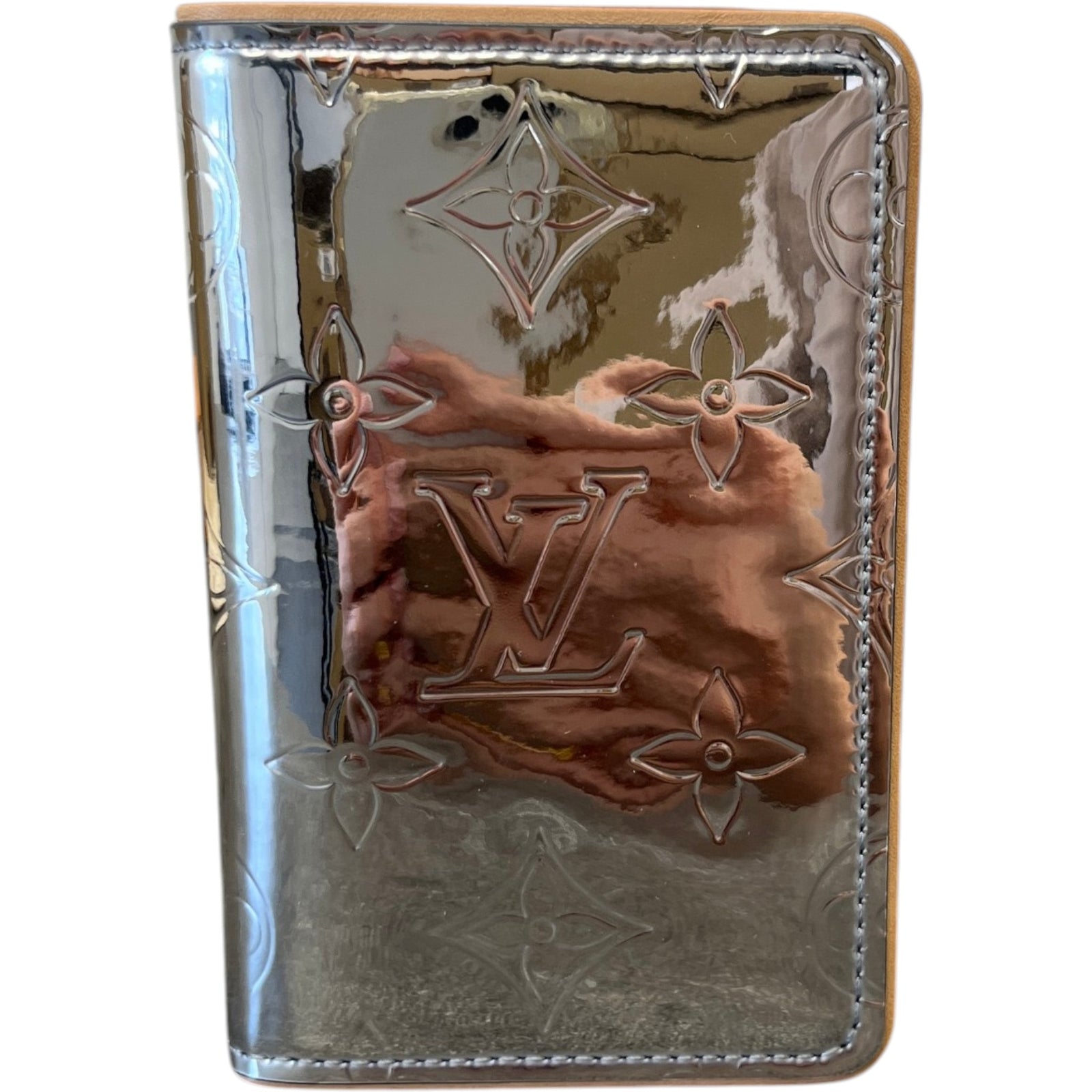 Women's Louis Vuitton Monogram Mirror Slender Pocket Organizer Card Holder Silver - Photo 1