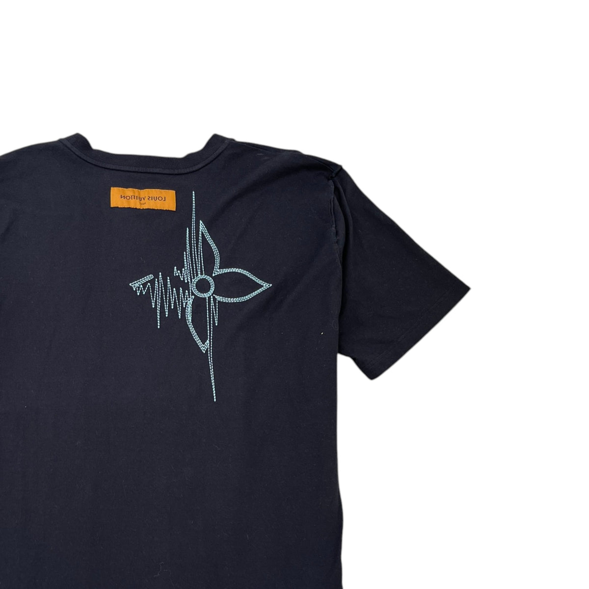 Men's LV Frequency Logo T-Shirt Black Size 4XL - Photo 4