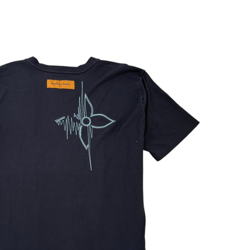 Men's LV Frequency Logo T-Shirt Black Size 4XL