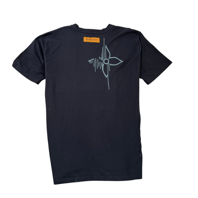Men's LV Frequency Logo T-Shirt Black Size 4XL