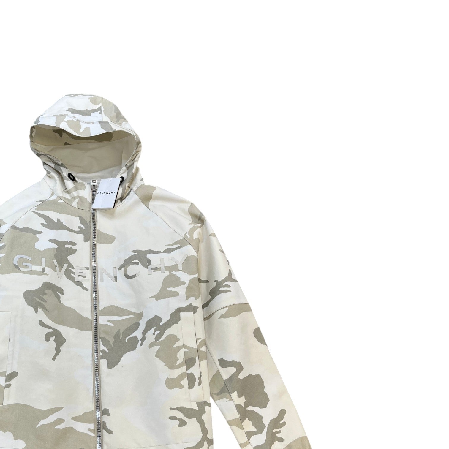 Men's Coated Canvas Camo Windbreaker Beige Size IT 48 / M - Photo 3