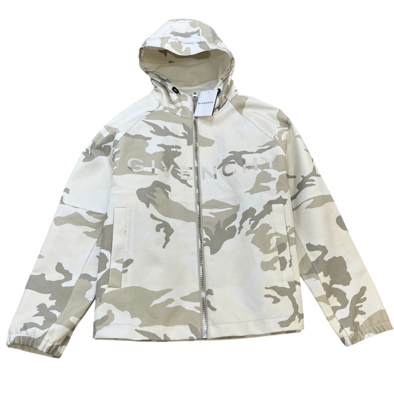 Men's Coated Canvas Camo Windbreaker Beige Size IT 48 / M