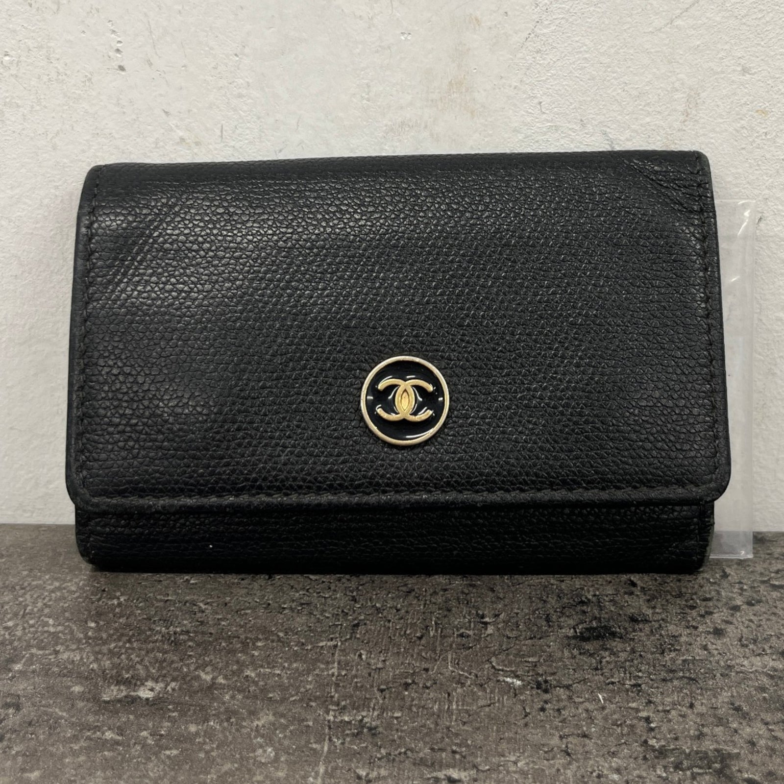 Women's Cc Logo Key Case Wallet Black - Photo 9