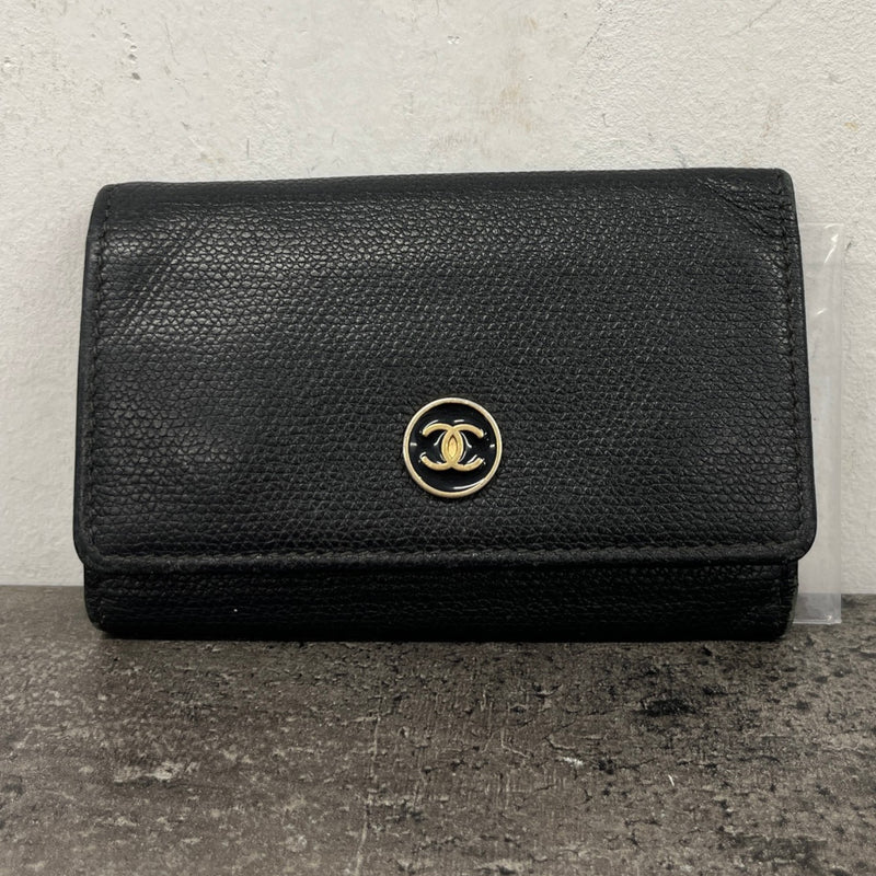 Women's Cc Logo Key Case Wallet Black