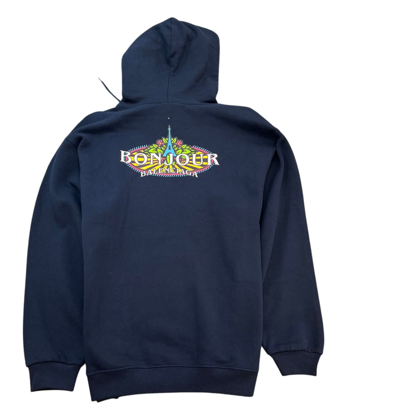 Men's Bonjour Logo Hoodie Navy Size S