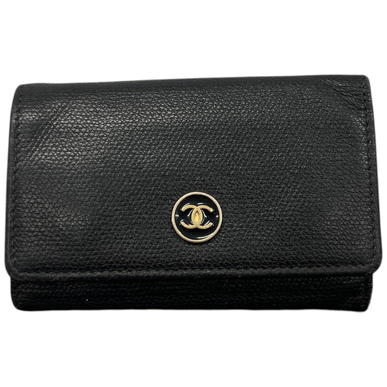 Women's Cc Logo Key Case Wallet Black - Photo 1