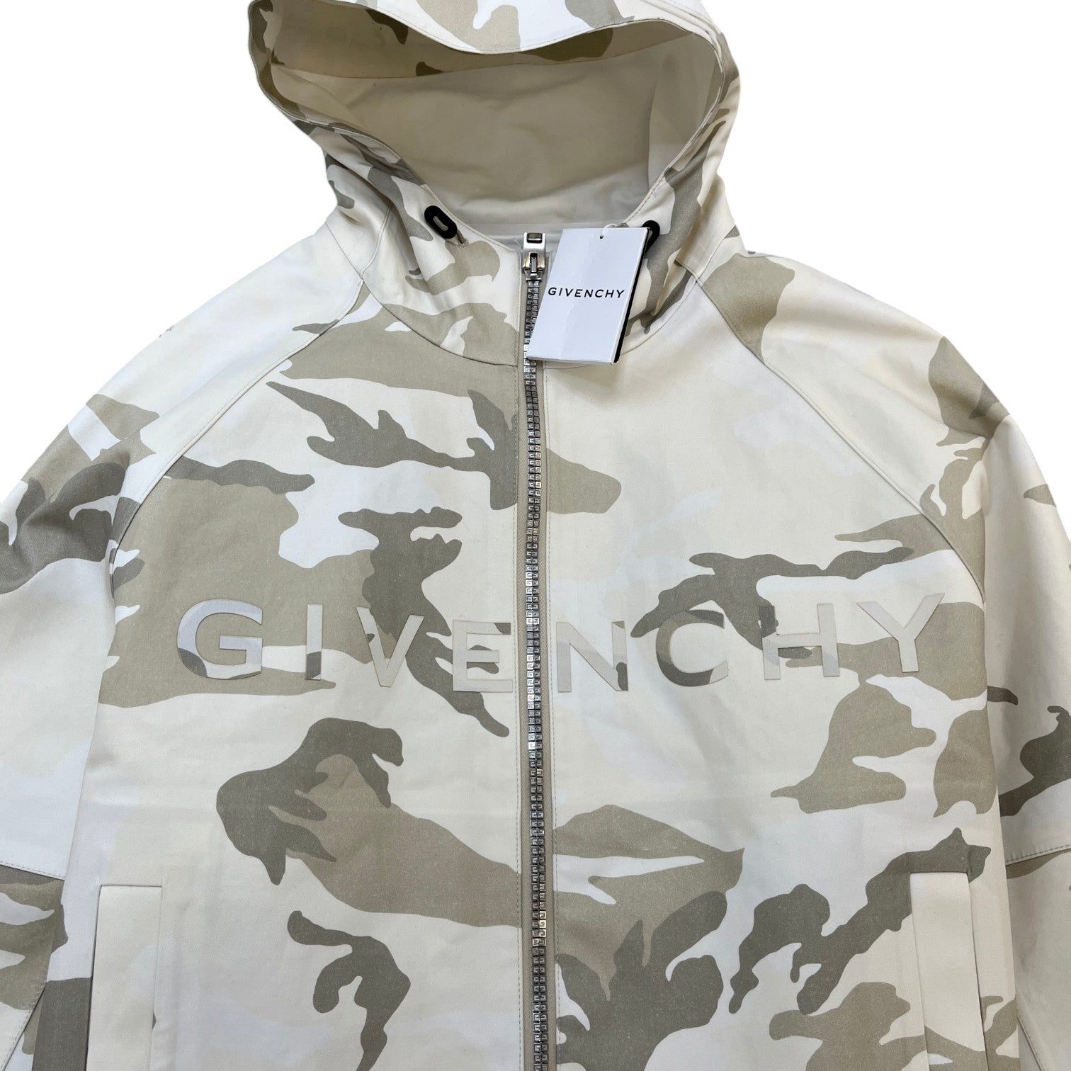 Men's Coated Canvas Camo Windbreaker Beige Size IT 48 / M - Photo 5