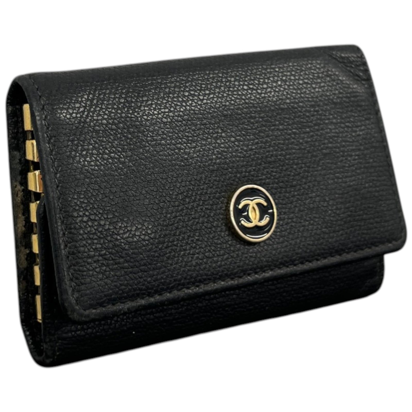 Women's Cc Logo Key Case Wallet Black - Photo 3