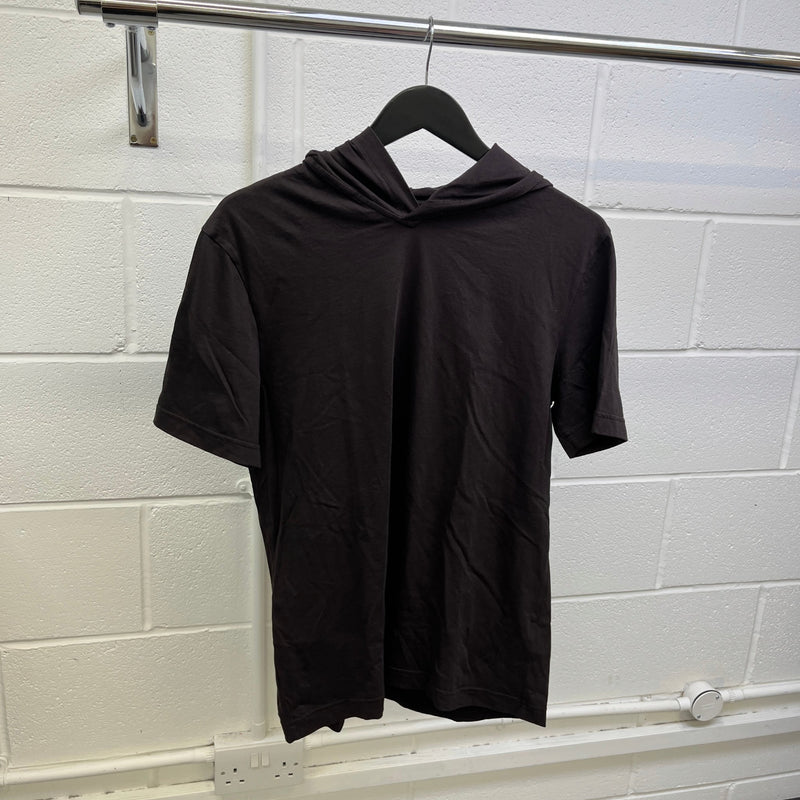 Men's Hooded T-Shirt Brown Size XS