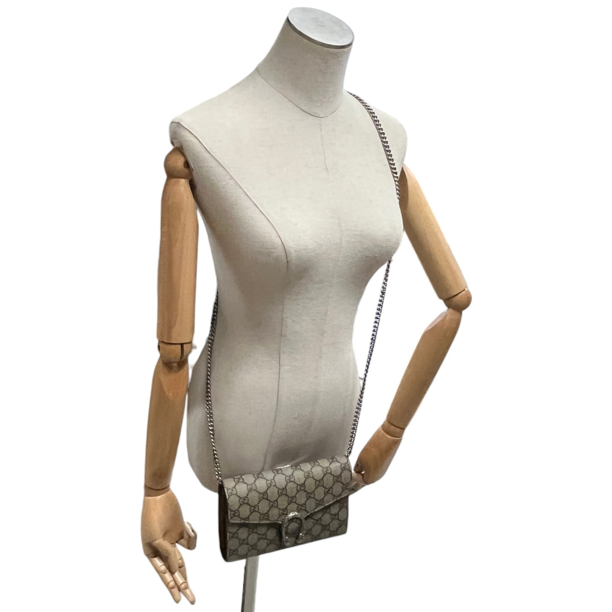 Women's Dionysus Wallet On Chain Crossbody Bag Beige - Photo 2