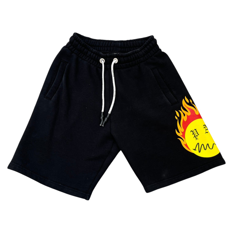 Men's X Smiley Burning Head Logo Shorts Black Size S / W30